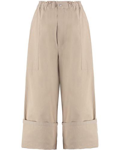 Moncler Genius 2 Moncler 1952 - Cotton Blend Wide Leg Trousers - Natural