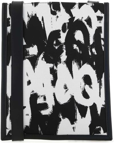 Alexander McQueen Printed Nylon Crossbody Bag - Black