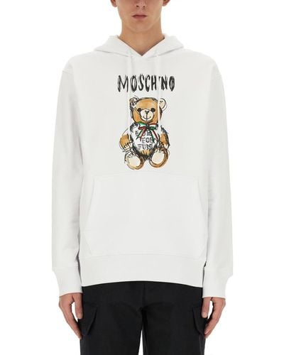 Moschino Teddy Print Sweatshirt - White