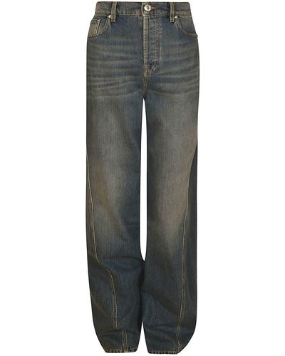 Lanvin Long Buttoned Jeans - Gray