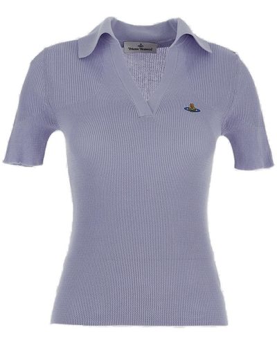 Vivienne Westwood Marina Knitted Polo Shirt - Blue
