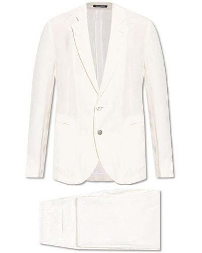 Emporio Armani Single Breasted Suit - White