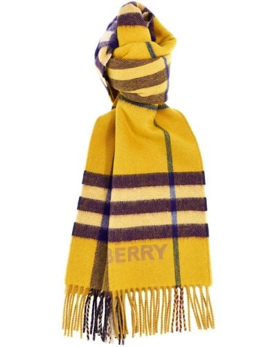Burberry Check Scarf Scarves - Yellow