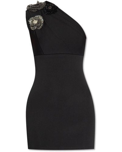 Balmain One-Shoulder Dress - Black