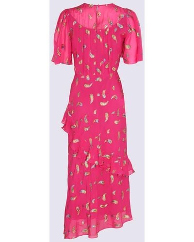 Saloni Silk Blend Dress - Pink