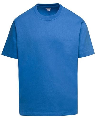 Bottega Veneta Light E Basic Crewneck T-shirt In Cotton Jersey - Blue
