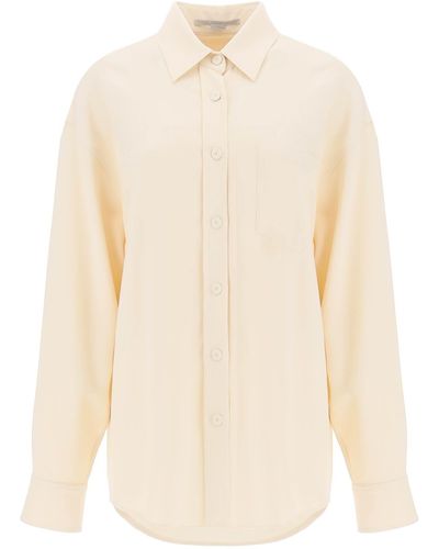 Stella McCartney Oversized Shirt In Crepe Jersey - White