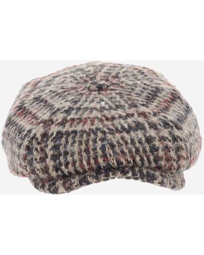 Stetson Wool Cap With Check Pattern - Gray
