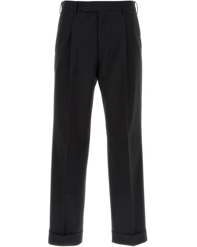 PT01 High-Waisted Tailored Trousers - Black