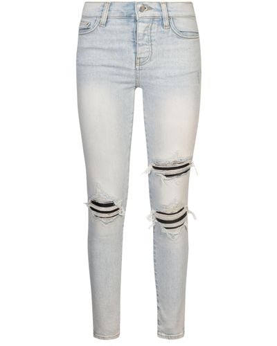 Amiri Fitted Ripped Jeans - Grey