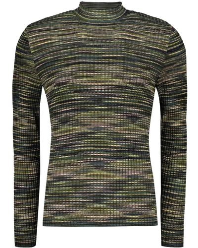 M Missoni Ribbed Wool Turtleneck Sweater - Green