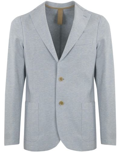 Eleventy Single-Breasted Cotton Jacket - Blue