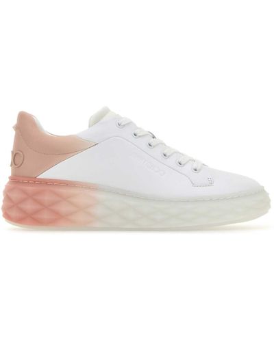 Jimmy Choo Leather Diamond Maxi/F Ii Trainers - White