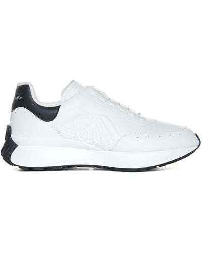 Alexander McQueen Sprint Runner Logo-embossed Leather Low-top Sneakers - White