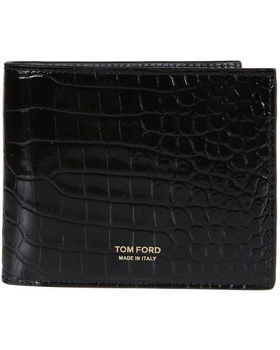 Tom Ford Printed Alligator Bifold Wallet - Black