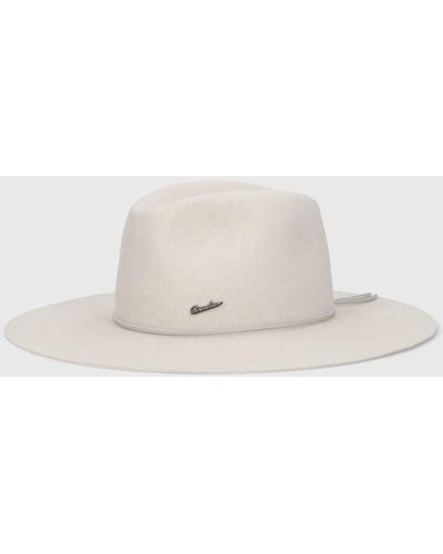 Borsalino Heath Alessandria Brushed Felt Leather Hatband - White