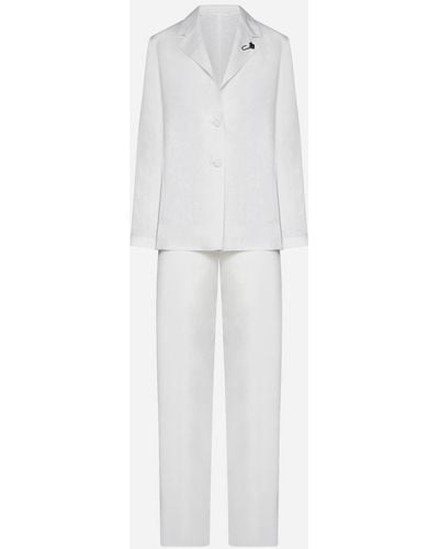Lardini Lame Wool Suit - White