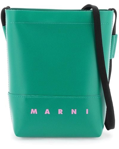 Marni Coated Canvas Crossbody Bag - Green