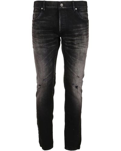 Balmain Cotton Denim Jeans - Black