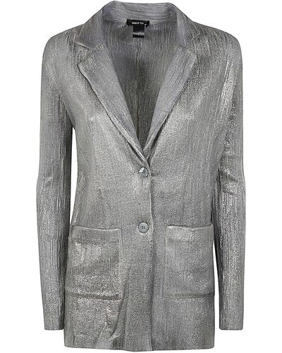 Avant Toi Wrinkled Stich Rever Jacket With Lamination - Grey