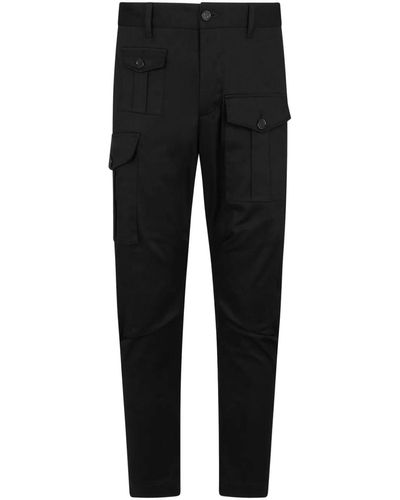 DSquared² Black Stretch-cotton Pants
