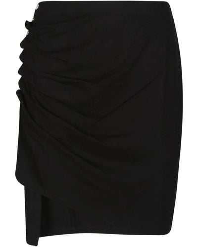 Rabanne Drapped Asymmetric Mini Skirt - Black