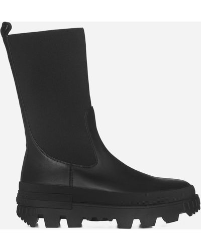 Moncler Neue Chelsea Leather Boots - Black