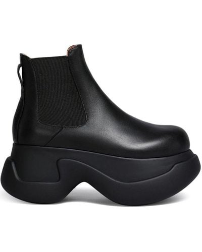 Marni Round-toe Slip-on Ankle Boots - Black