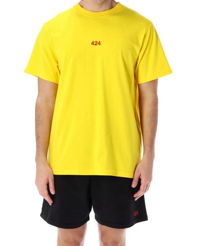 Fourtwofour On Fairfax Embroidered Logo T-shirt - Yellow