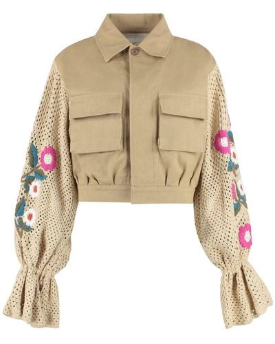 TU LIZE Embroidered Cotton Jacket - Natural