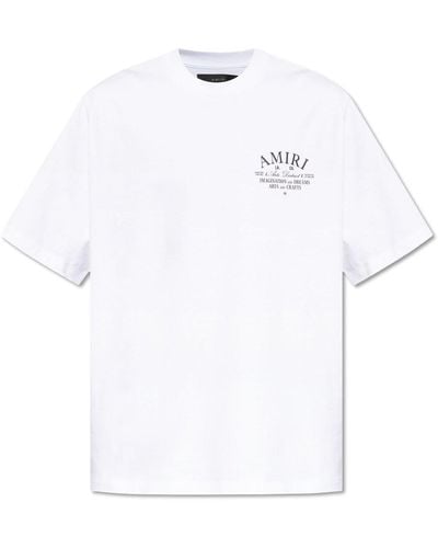 Amiri Logo Printed Crewneck T-Shirt - White