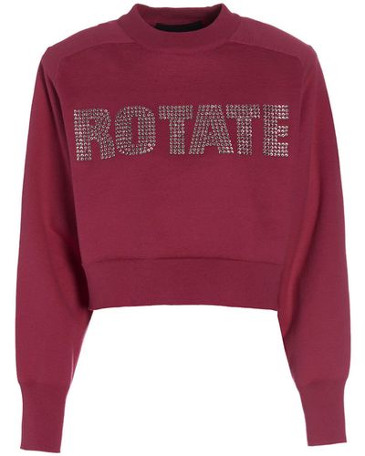 ROTATE BIRGER CHRISTENSEN Rotate 'firm Rhinestone' Sweatshirt - Red