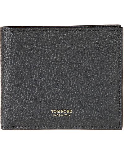Tom Ford Grained Leather Logo Billfold Wallet - Black