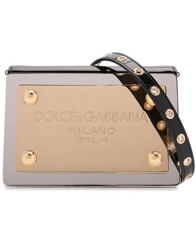 Black Dolce&Gabbana Leather Clutch Bag, Dolce & Gabbana colour-block wine  glass Grün