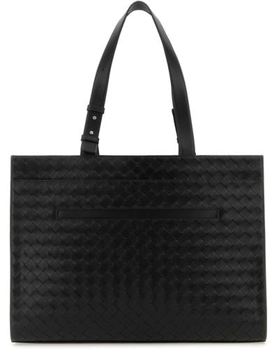 Bottega Veneta Leather Cargo Handbag - Black