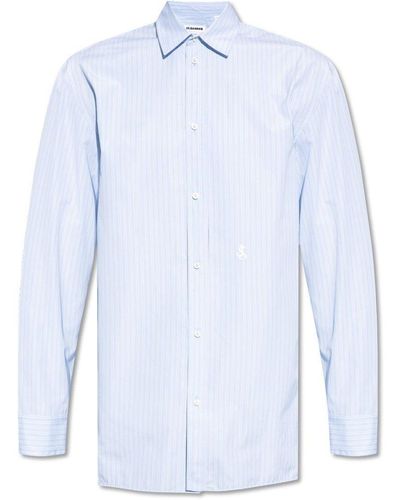 Jil Sander Cotton Shirt With Logo, , Light - Blue