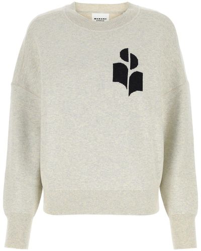 Isabel Marant Atlee Sweater With Logo Intarsia - White