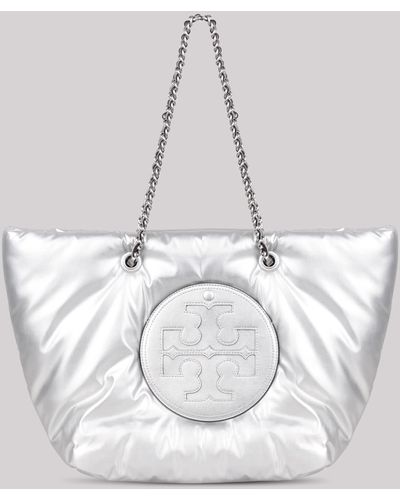 Tory Burch Ella Logo-Plaque Bag - White