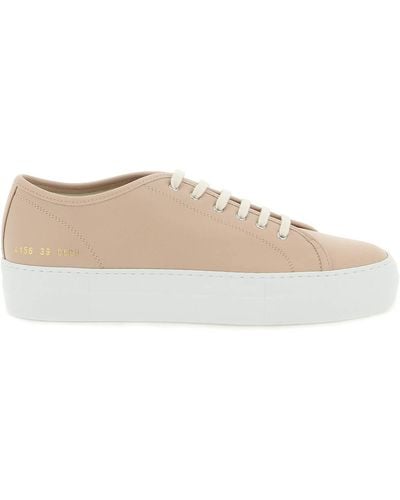 Common Projects Leather Tournament Low Super Trainers - Natural