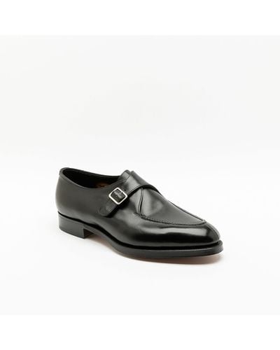 Edward Green Clapham Calf Monk Strap Shoe - Black