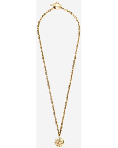 Patou Brass Necklace With Logo Charm - Metallic