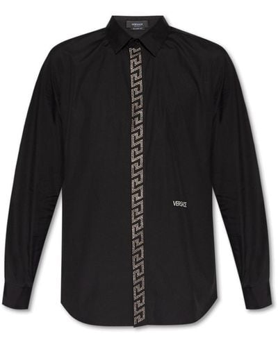 Versace Shirt With Logo - Black