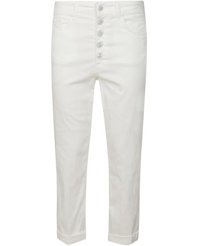 Dondup Multi-Button Fitted Jeans - White