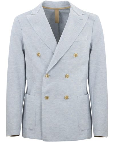 Eleventy Light Double-Breasted Jacket - Blue