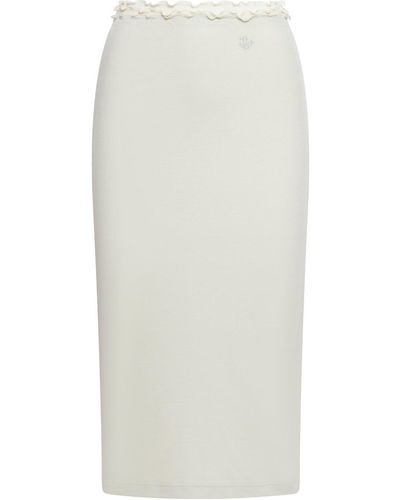 Jil Sander High Waist Layered Midi Skirt - White