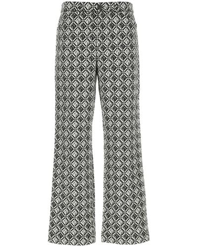 Marine Serre Embroidered Wool Blend Pant - Gray