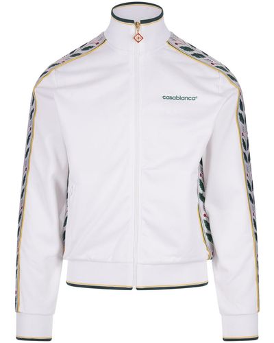 Casablancabrand Zip-Up Sweatshirt With Laurel Graphic - Grey