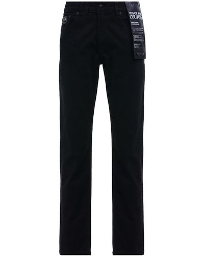 Versace Jeans Couture Embroidered Stretch Denim Jeans - Black