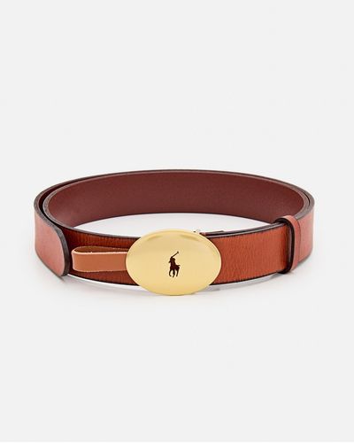 Polo Ralph Lauren Cintura Con Fibbia Logo - Brown