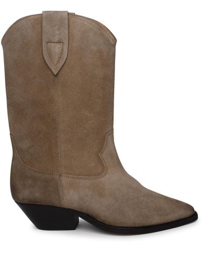 Isabel Marant Duerto Mole Chamois Ankle Boots - Brown